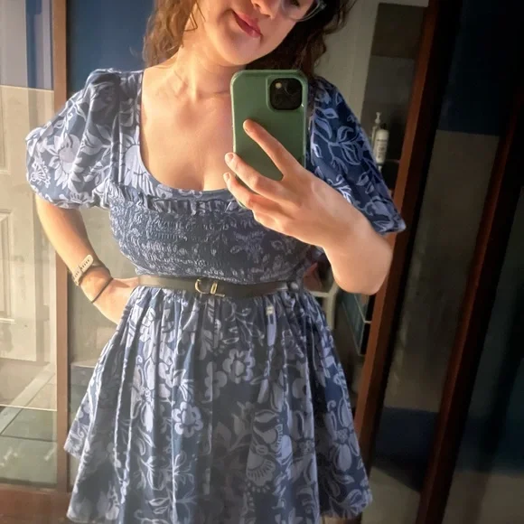 Free People Blue Floral Mini Dress - Picture 4 of 4